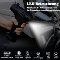 Elektrická kompresorová vzduchová pumpa do auta na kolo - 150PSI bateriová pumpa na kolo s digitálním LED displejem LED světlo d